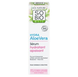 Soothing moisturizing serum, sensitive to reactive skin - Hydra Aloe Vera - So'bio étic - Face