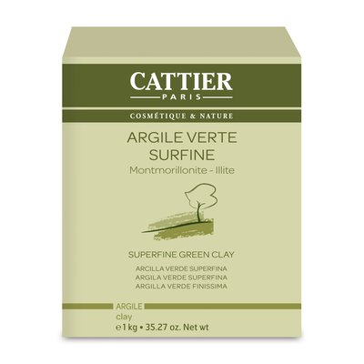 Superfine Green Clay - Montmorillonite - Illite - CATTIER - Face - Hair - Body