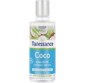 Coconut dry oil - Certified Organic - Natessance - Face - Hair - Body