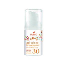 Gel solaire SPF 30 transparent visage - UVBIO - Sun