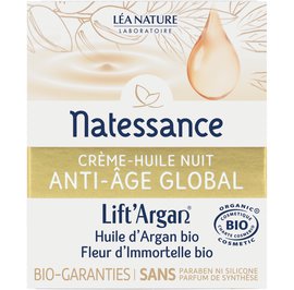 Global anti-aging night creamy oil - Lift'Argan - Natessance - Face