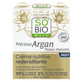 Redensifying Nourishing Cream Night - Précieux Argan Mature Skin - So'bio étic - Face