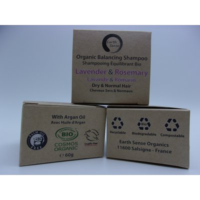 Balancing Solid Shampoo - Lavender & Rosemary - Dry & all Hair Types - Earth Sense Organics SAS - Hair