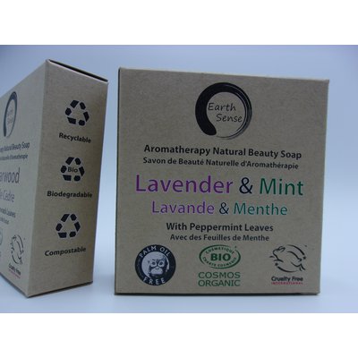 Solid Soap - Lavender & Mint with Shredded Mint Leaves - Earth Sense Organics SAS - Hygiene